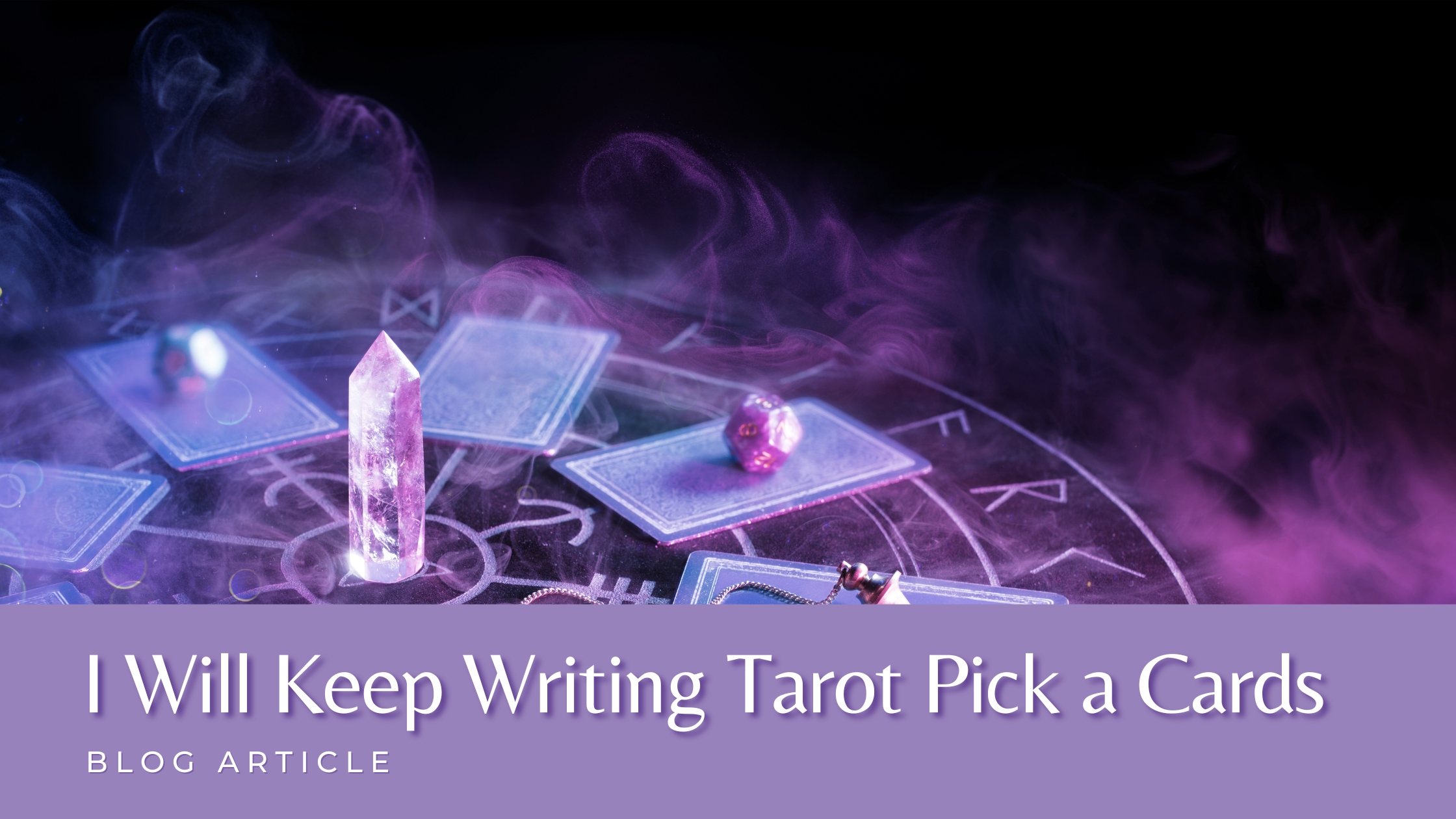 A magick circle with tarot cards and other spiritual tools