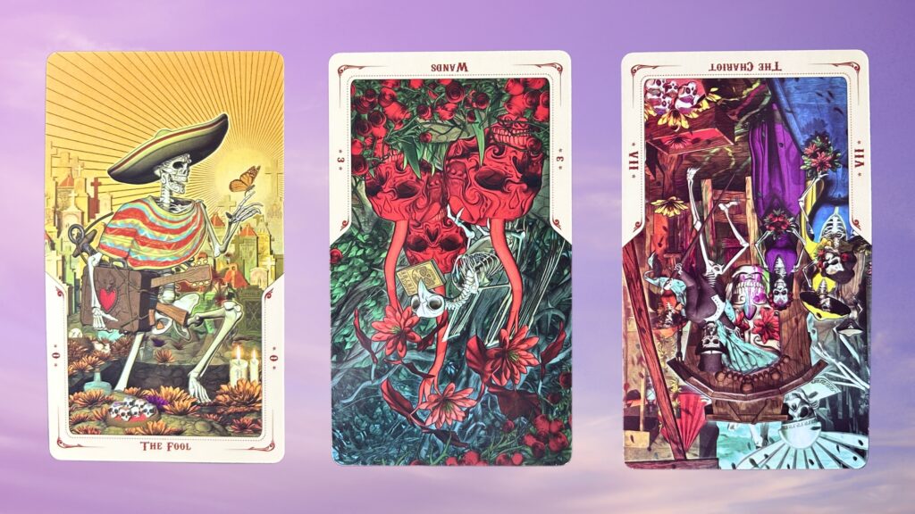 Cards from the Santa Muerte Tarot deck