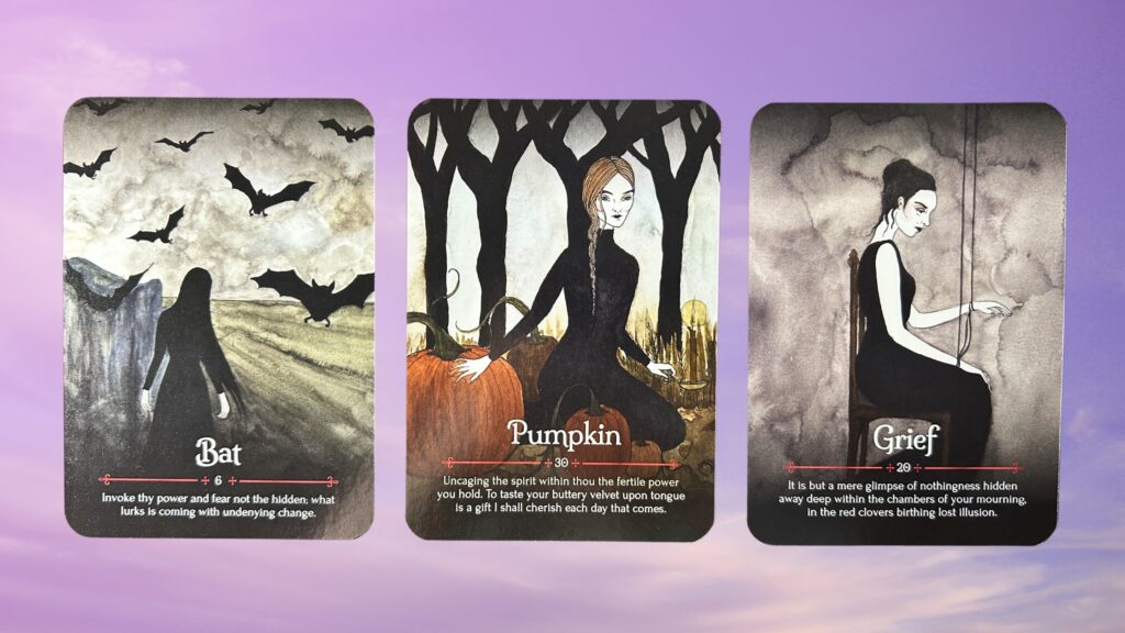 Cards from the Seasons of the Witch: Samhain Oracle deck