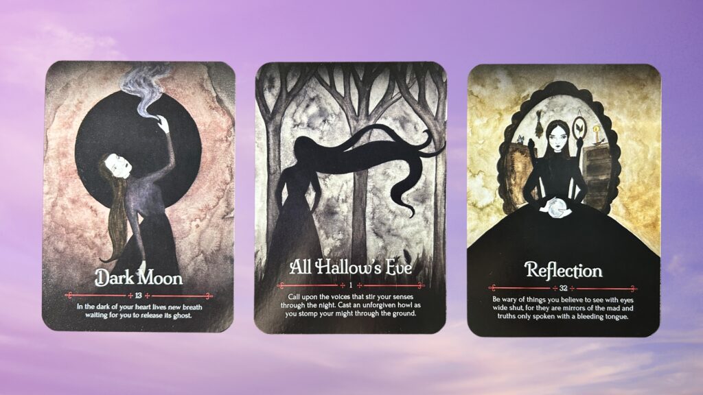 Cards from the Seasons of the Witch: Samhain Oracle deck