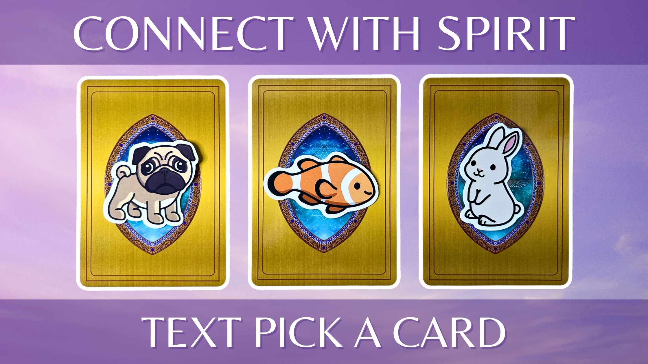 Three oracle pick a card piles from the Keepers of the Light deck: pile 1 - dog, pile 2 - fish, pile 3 - rabbit