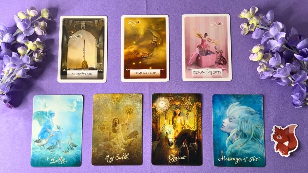 Cards from the Wisdom of the Oracle and the Good Tarot deck