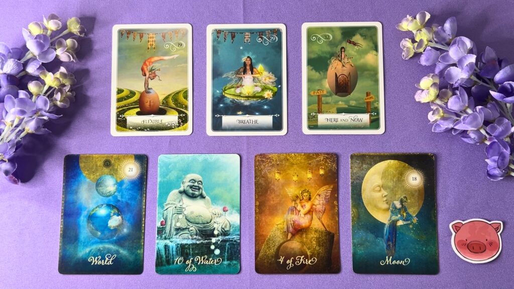 Cards from the Wisdom of the Oracle and the Good Tarot deck