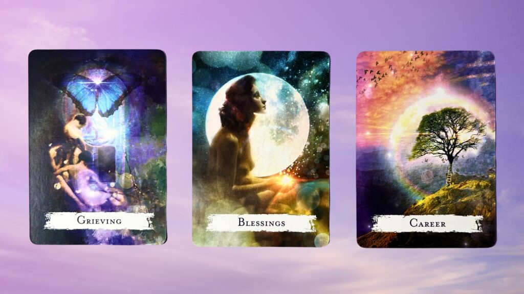 Cards from the Spellcasting Oracle deck: Grieving, Blessings, and Career