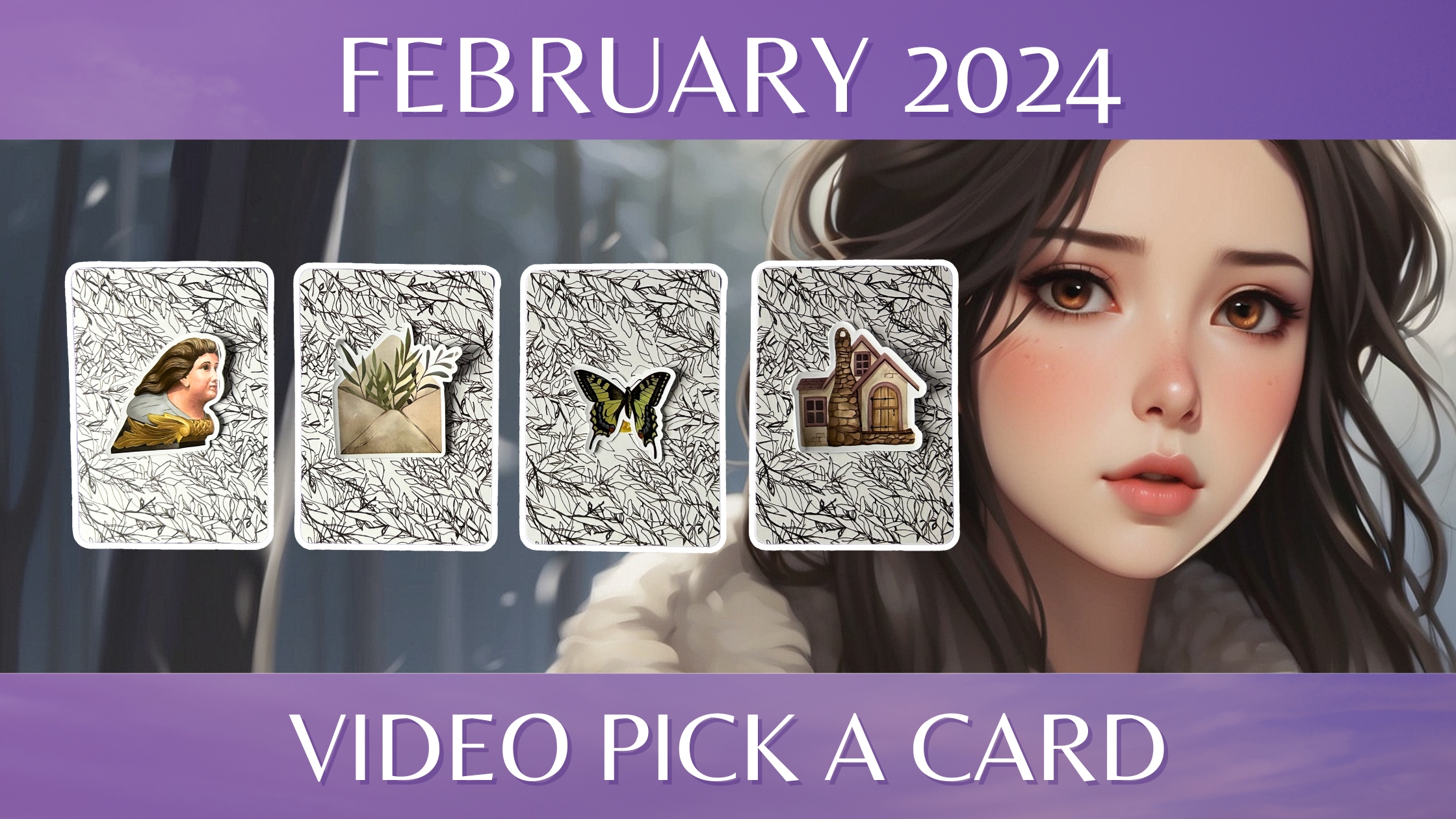 Four tarot pick a card piles for February 2024