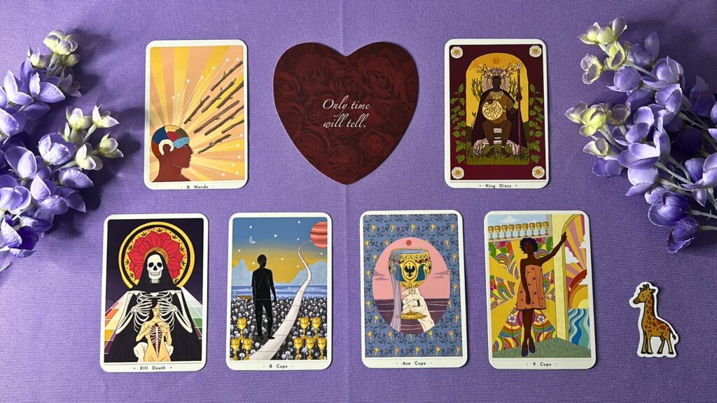 Cards from the Lovers Oracle and the True Heart Intuitive Tarot deck