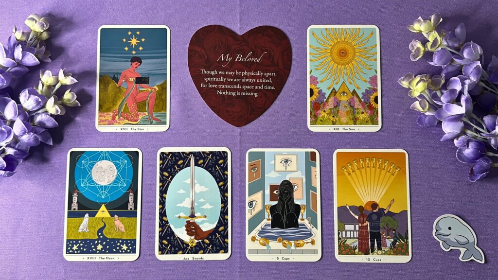 Cards from the Lovers Oracle and the True Heart Intuitive Tarot deck