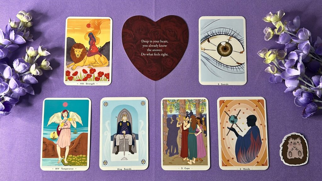 Cards from the Lovers Oracle and the True Heart Intuitive Tarot deck