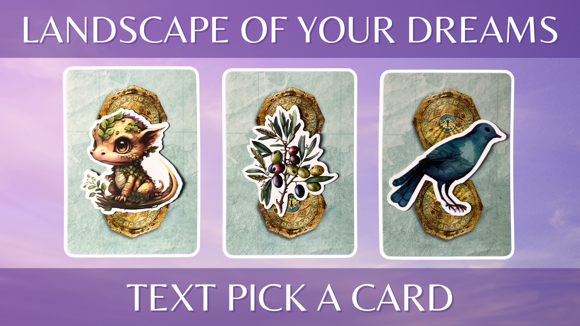 Three oracle pick a card piles: pile 1 - dragon, pile 2 - plant, and pile 3 - bird