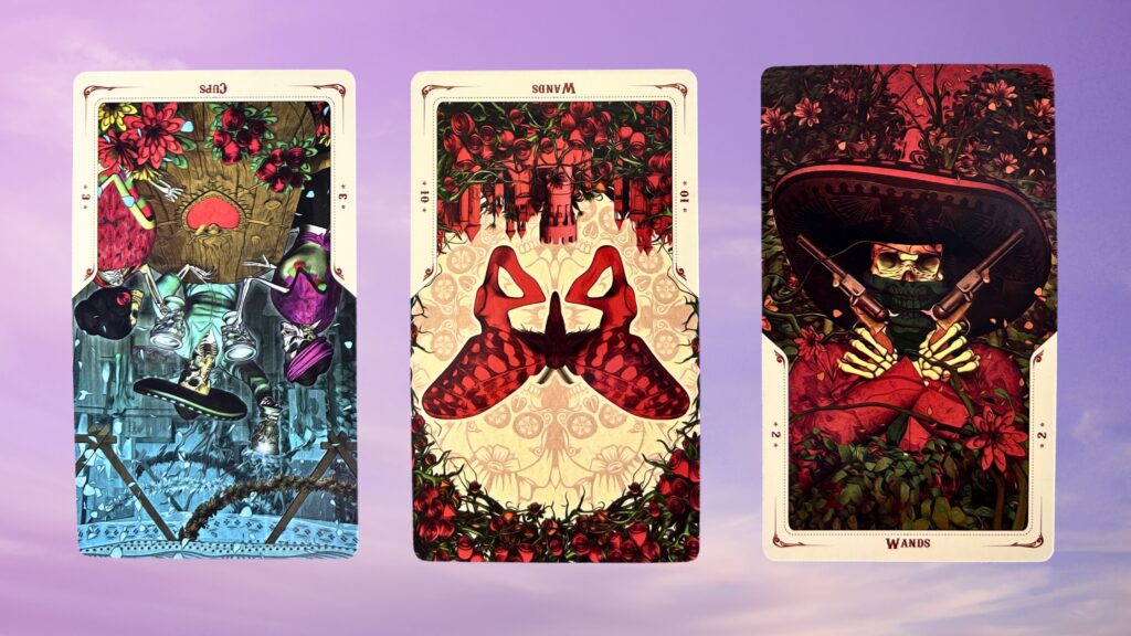 Cards from the Santa Muerte Tarot deck