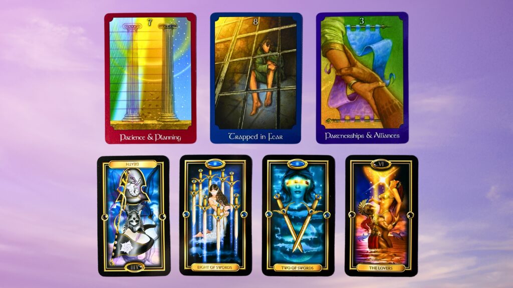 Cards from the Psychic Tarot Oracle and the Gilded Tarot deck