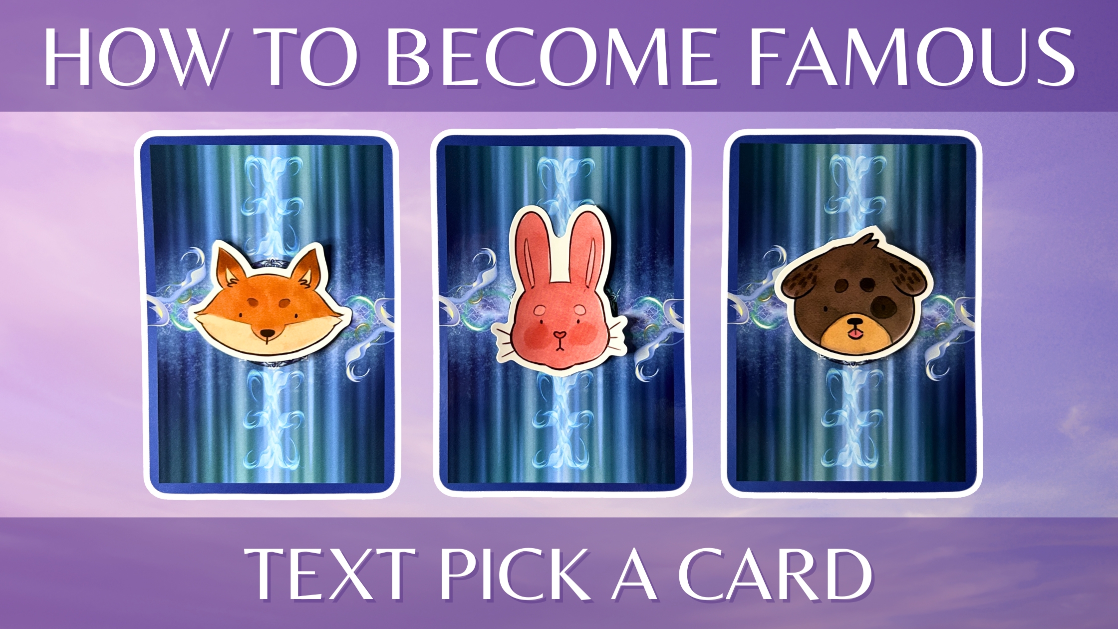 Three oracle pick a card piles: pile 1 - fox, pile 2 - rabbit, and pile 3 - dog