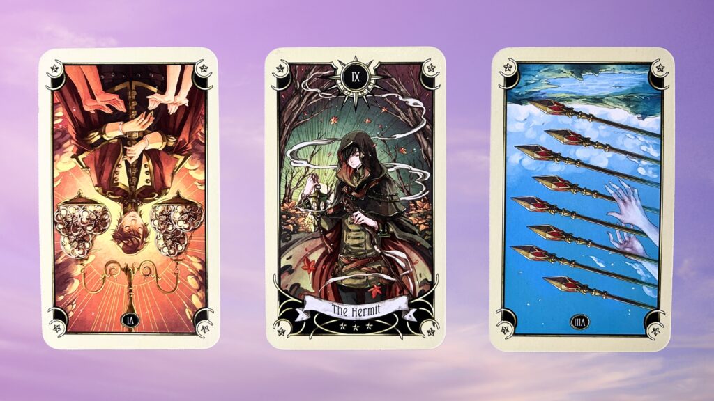 Cards from the Mystical Manga Tarot deck