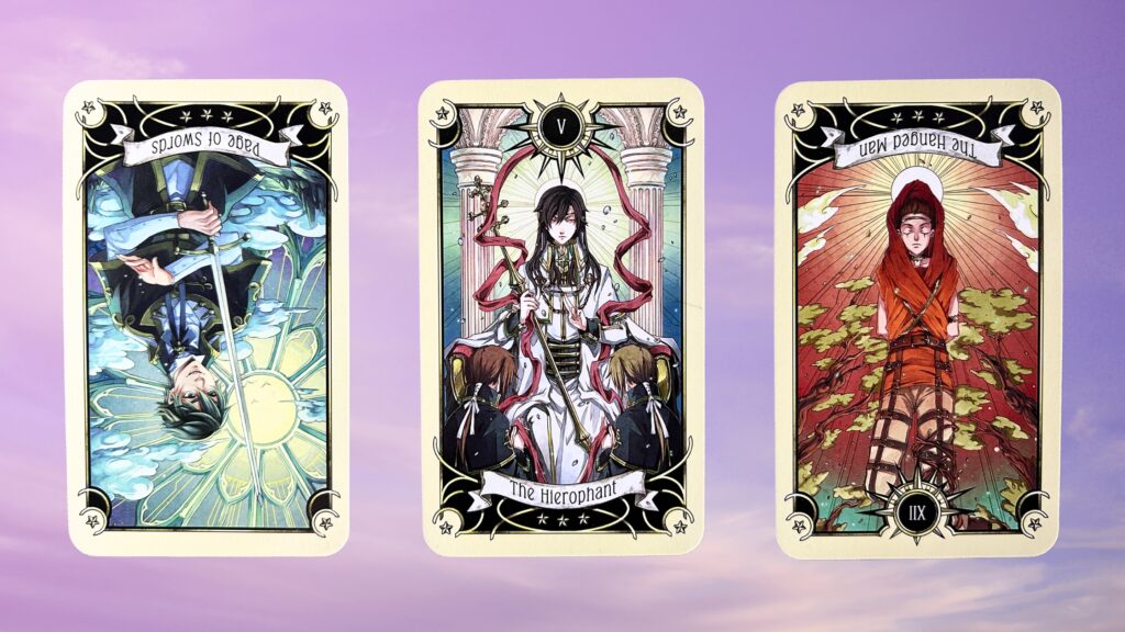 Cards from the Mystical Manga Tarot deck