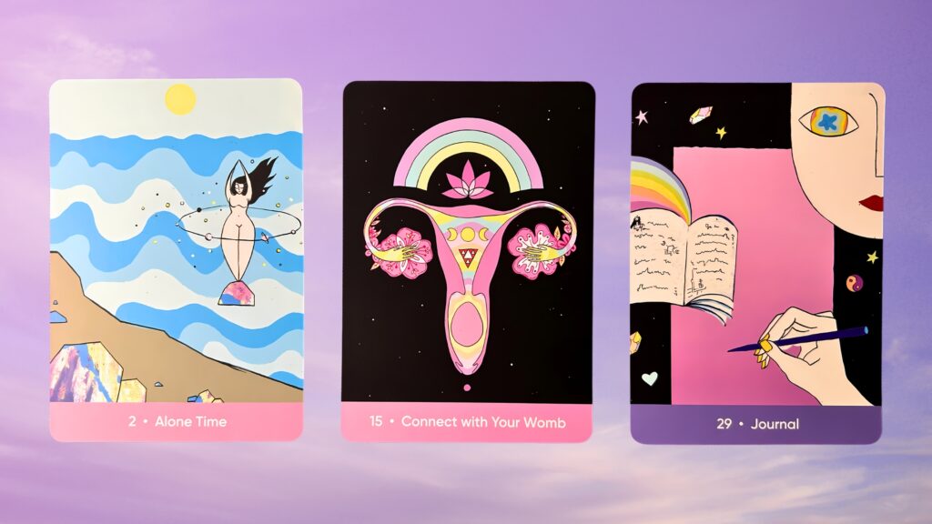 Cards from the Sacred Self-Care Oracle deck