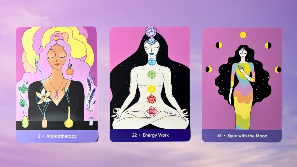 Cards from the Sacred Self-Care Oracle deck