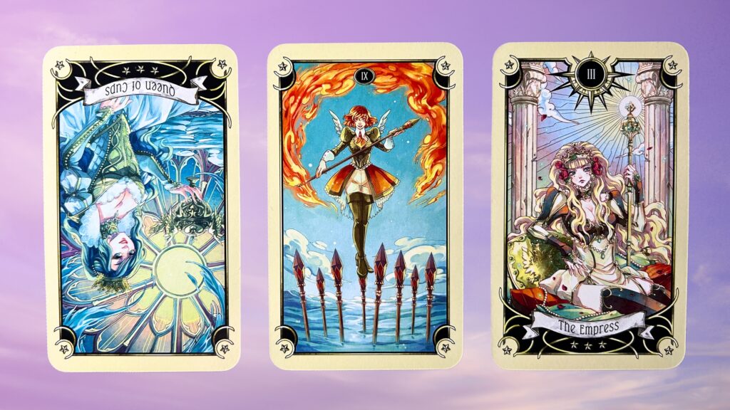 Cards from the Mystical Manga Tarot deck