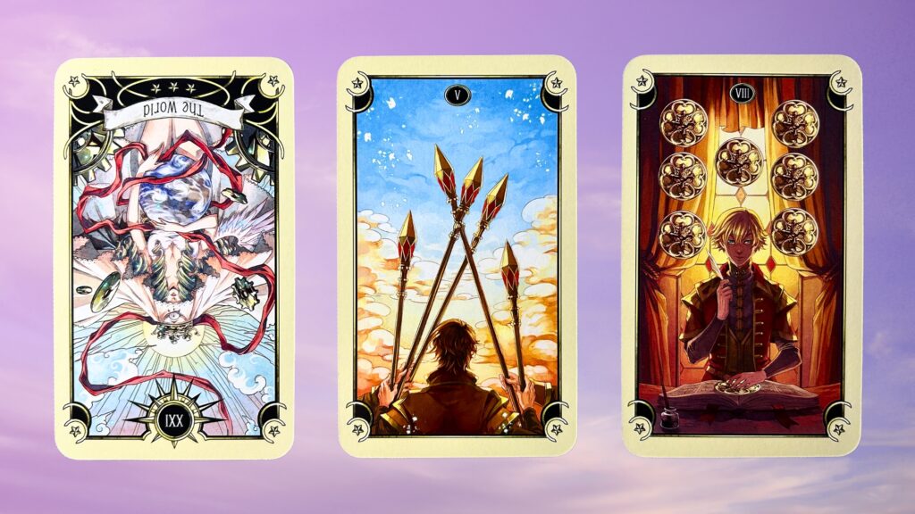 Cards from the Mystical Manga Tarot deck