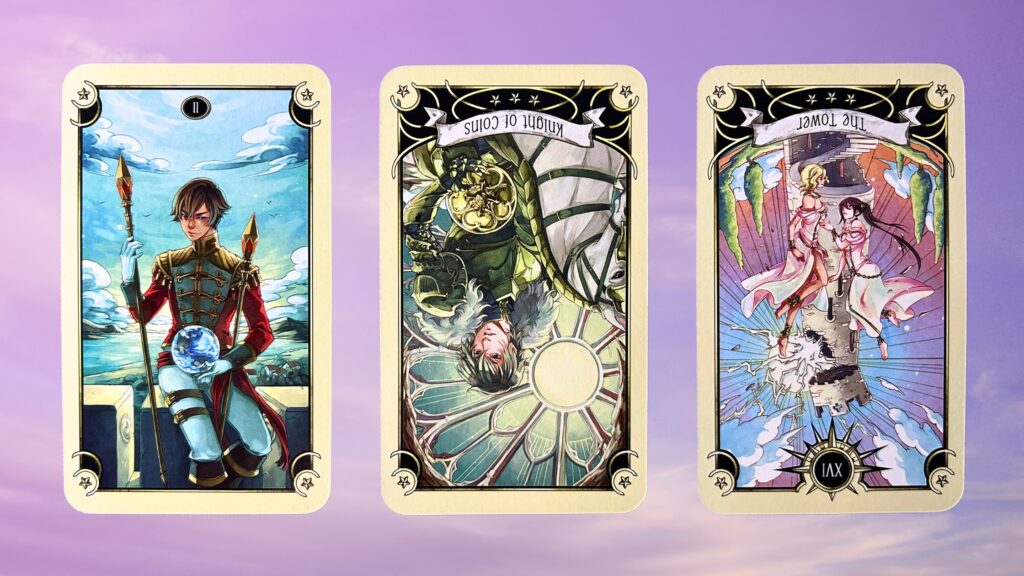 Cards from the Mystical Manga Tarot deck