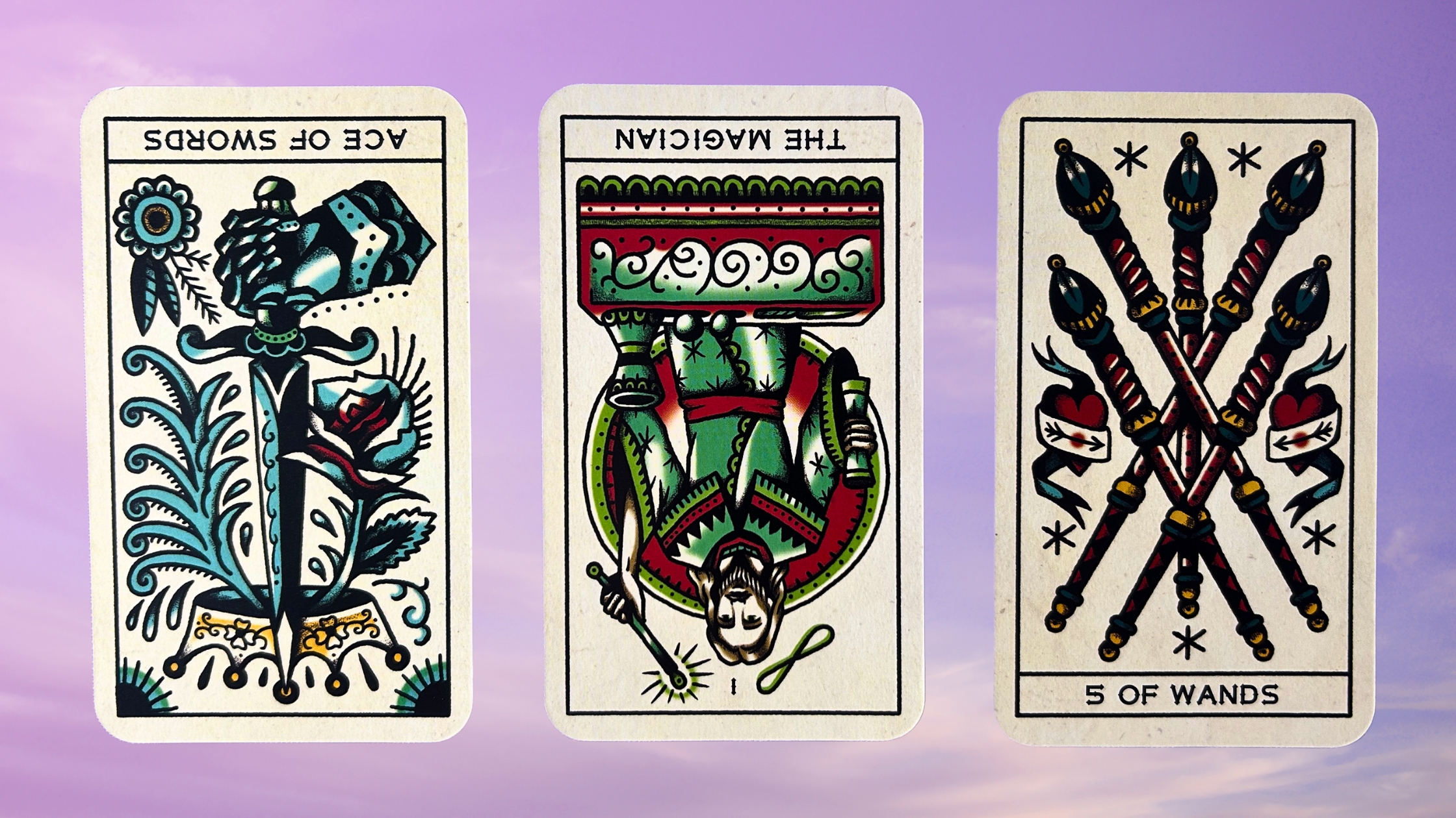 Cards from the Tattoo Tarot deck