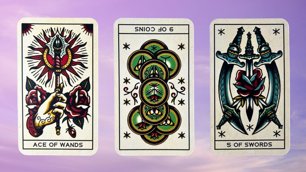 Cards from the Tattoo Tarot deck