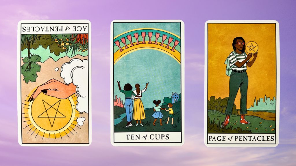 Cards from the Modern Witch Tarot deck