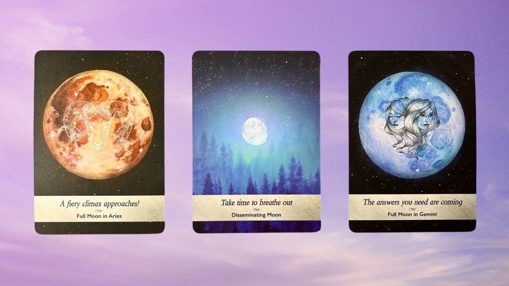 Cards from the Moonology Oracle deck