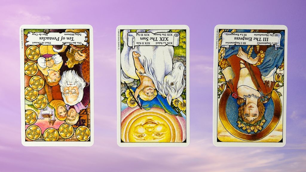 Cards from the Hanson-Roberts Tarot deck