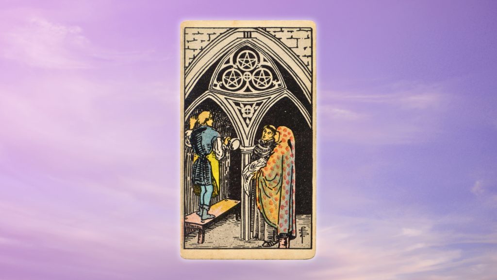 Three of pentacles tarot card