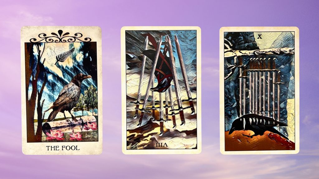 Cards from the Crow Tarot deck