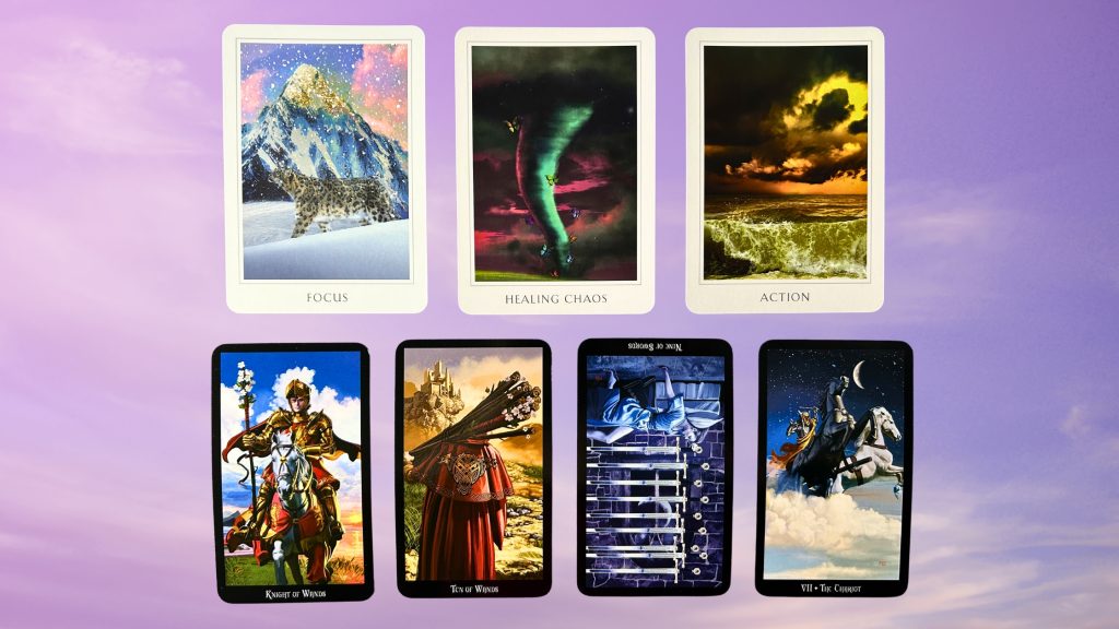 Cards from the Sacred Destiny Oracle and the Witches Tarot deck