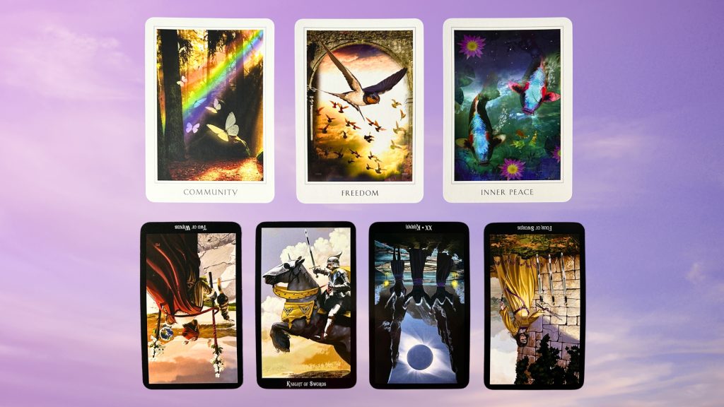 Cards from the Sacred Destiny Oracle and the Witches Tarot deck