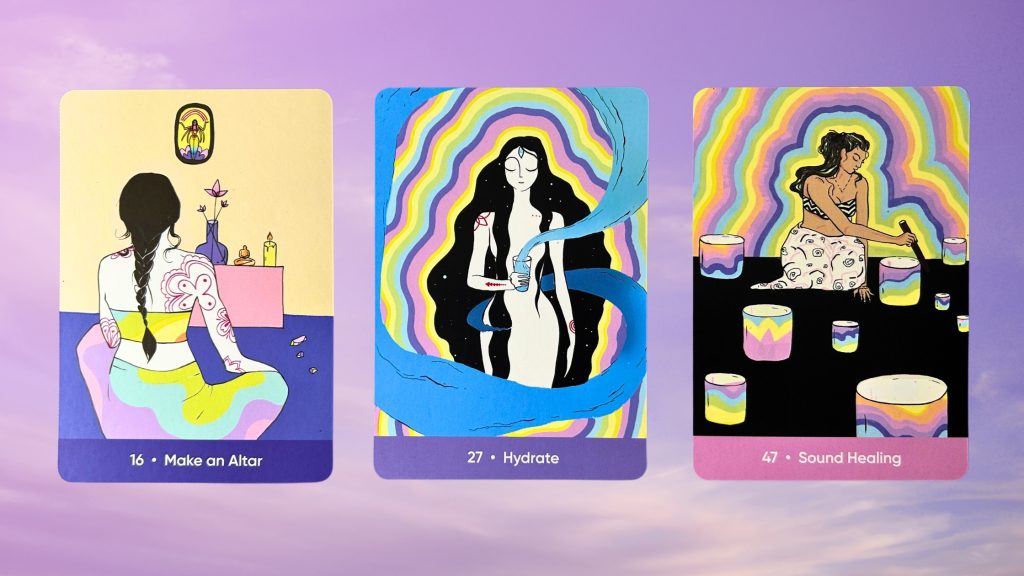 Cards from the Sacred Self-Care Oracle deck