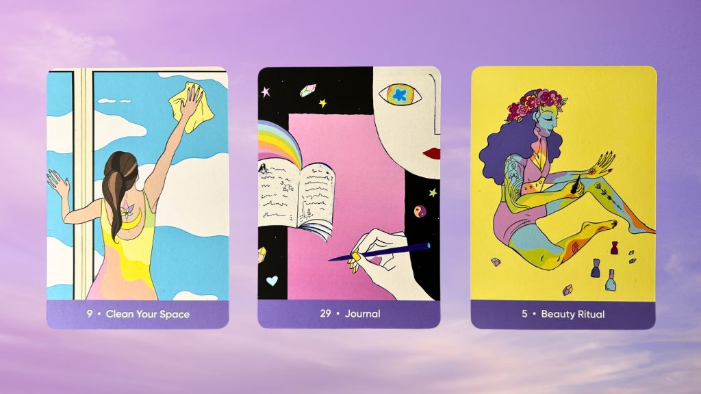 Cards from the Sacred Self-Care Oracle deck