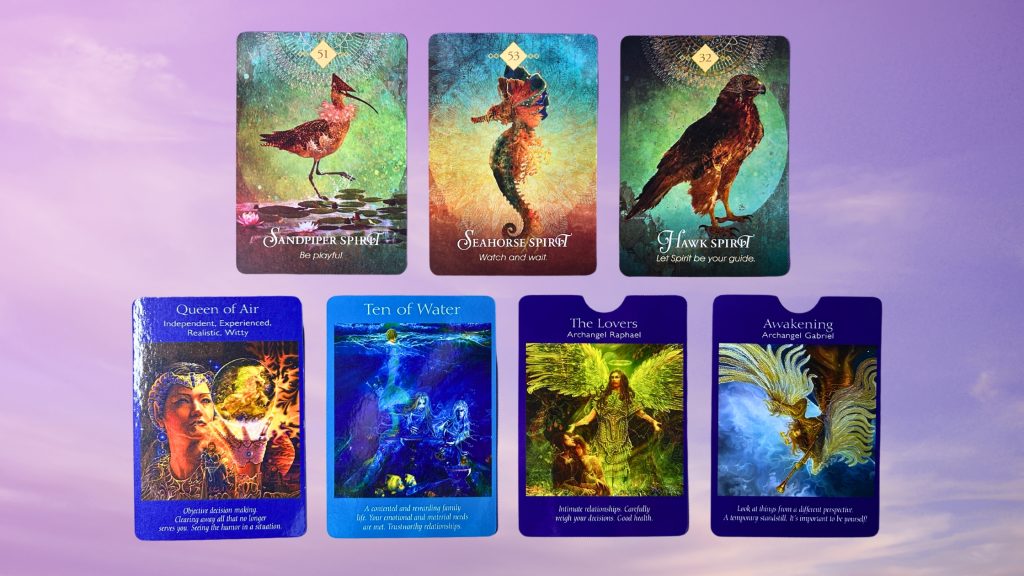 Cards from the Spirit Animal Oracle and the Angel Tarot decks