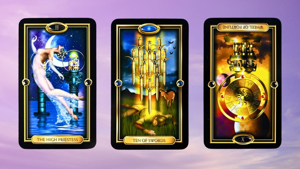 Cards from the Gilded Tarot deck