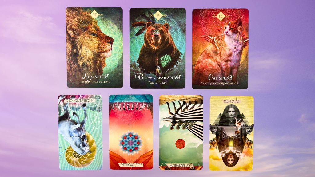 Cards from the Spirit Animal Oracle and the Muse Tarot decks
