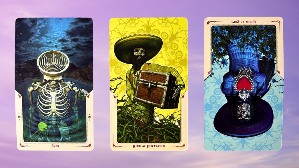 Cards from the Santa Muerte Tarot deck