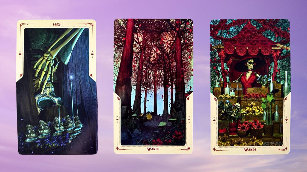 Cards from the Santa Muerte Tarot deck