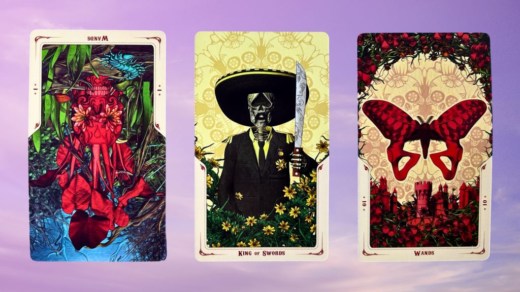 Cards from the Santa Muerte Tarot deck