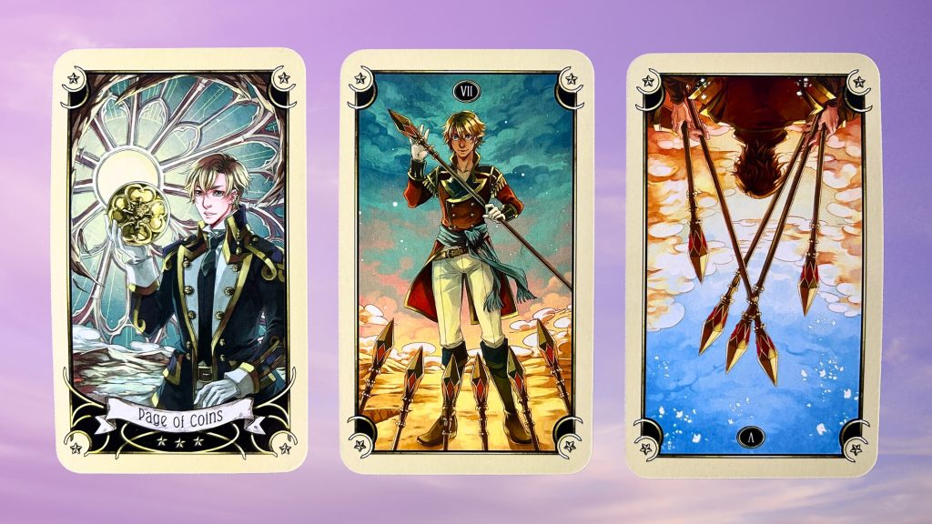 Cards from the Mystical Manga Tarot deck