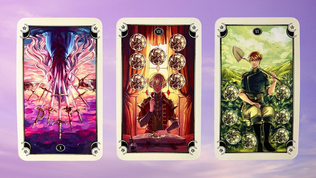 Cards from the Mystical Manga Tarot deck