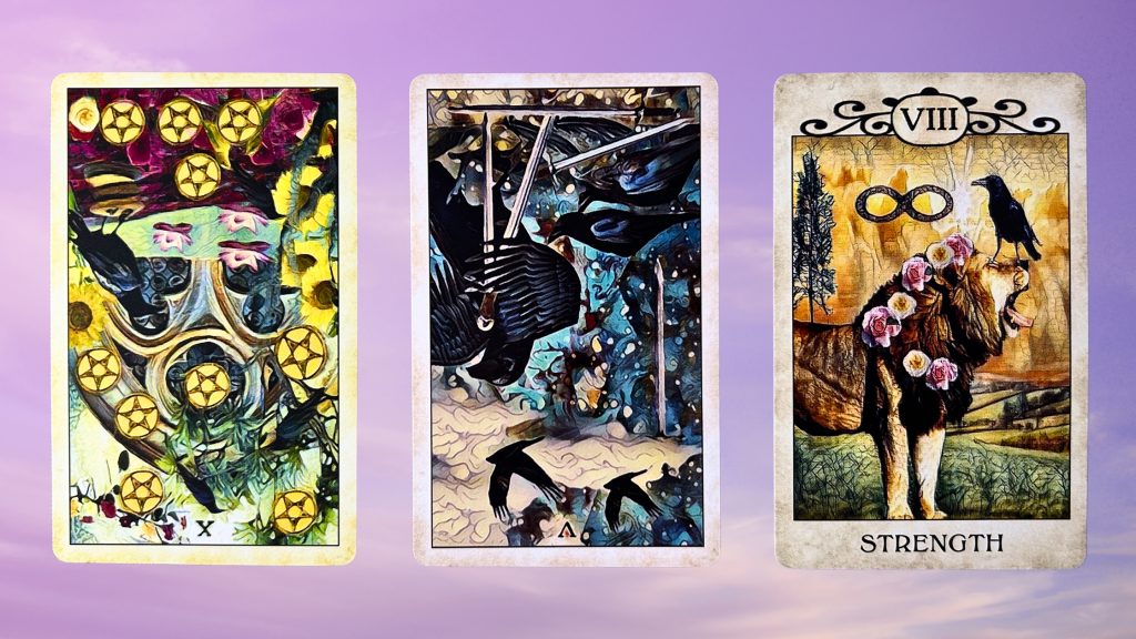 Cards from the Crow Tarot deck