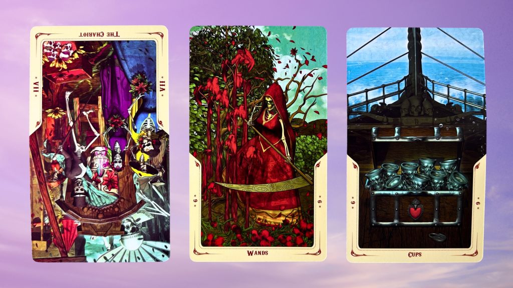 Cards from the Santa Muerte Tarot deck