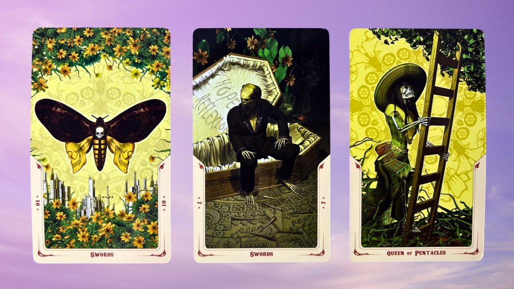 Cards from the Santa Muerte Tarot deck