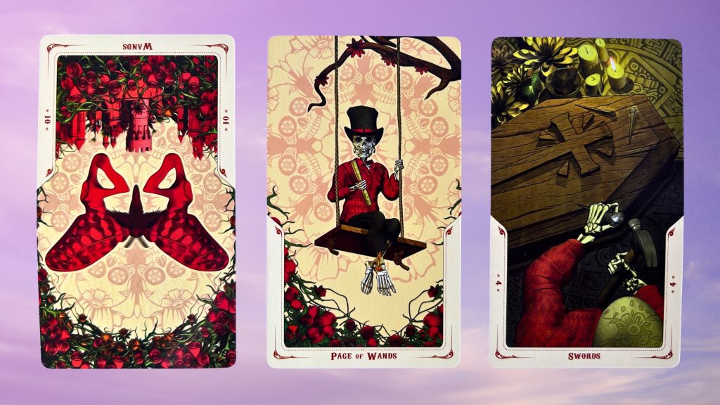 Cards from the Santa Muerte Tarot deck