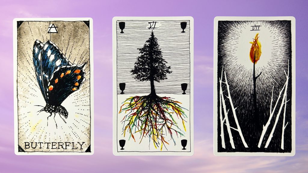 Cards from the Wild Unknown Animal Oracle and Tarot decks