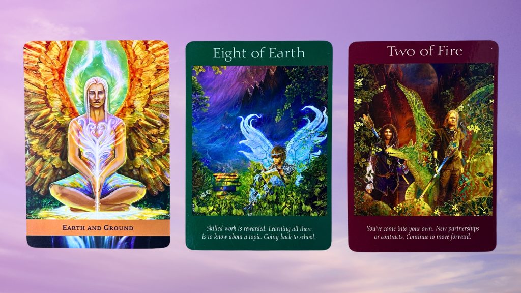 Cards from the Angel Guide Oracle and the Angel Tarot decks