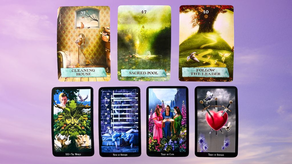 Cards from the Enchanted Map Oracle and the Witches Tarot deck