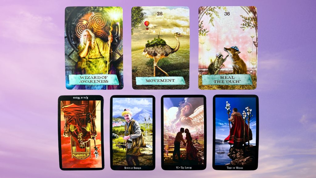 Cards from the Enchanted Map Oracle and the Witches Tarot deck